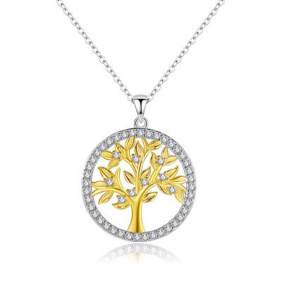 China CLASSIC Tree of Life Necklace Mother's Day Gift S925 Sterling Silver Pendant With Cubic Zircon for sale