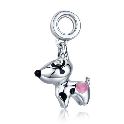 China Classic FASHIONABLE Girl's Kid S925 Animal Beads For Bracelet Sterling Silver Lovely Dog Charms for sale