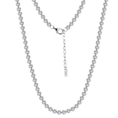 China FASHIONABLE Unisex Silver 3mm 2.5mm Sterling S925 Crystal Cubic Zircon Necklace Tennis Chain for sale