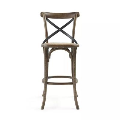 China Nature Modern Rustic Classic Ms. Woods Hot Sales Cross Back French Bistro Bar Chair Stools for sale