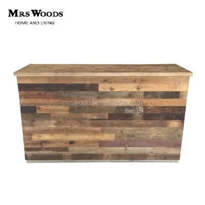 China Mrs. Woods Vintage Reclaimed Traditional Solid Design Wedding Wine Wooden Snack Bar Counter Outdoor for Event for sale