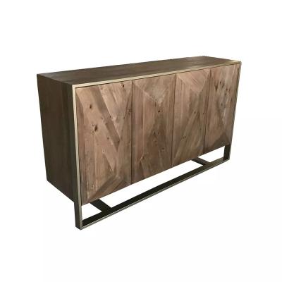 China Luxury Farmhouse Mrs. Woods Rustic Solid Wood Metal Wine Bar Counter Wedding Event Rental for sale