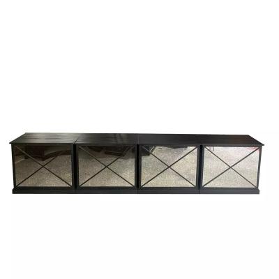 China Mrs. Woods Party Rental Handmade Wooden Mirror Bar Table Storage Cabinet for Wedding and Event for sale