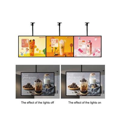 China Various Installation Methods A1 Tempered Glass Panel Restaurant LED Order Menu Display Illuminated Light Box Panel for sale