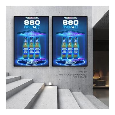 China Various Installation Methods LED 2023 Ultra Slim Light Box Poster Glass Stand Lighting Display Advertising Message Promotion for sale