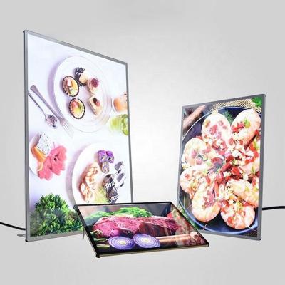 China Various Installation Methods 2023 A1 A2 A3 A4 LED Snap View Light Box Restaurant Menu Mood Glass Poster View Led Advertising Sign Light Box for sale