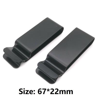 China Factory Supply 67*22mm Durable Metal Steel Black Spring Holster Belt Clip, Stamping Spring Belt Clip for sale