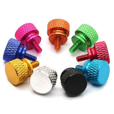 China Customized Aluminum Anodized Colored Aluminum Knurled Thumb Screws For Computer Case CNC Machining Service for sale