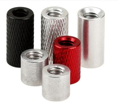 China Customized Aluminum Anodized Colored Aluminum Alloy Knurled Sleeve Nut CNC Machining Service for sale