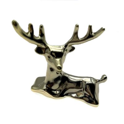 China Custom Viable Color Unique Decor Gold Metal Deer Ornament High Quality Desk Sitting for sale