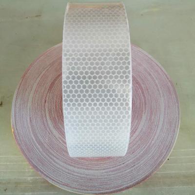 China PVC+PET 50 Mm Width PET Material Glass Bead 45.7 M Normal Bright Length Reflective Tape For Truck Or Trailer for sale