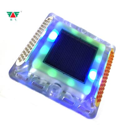 China New Styles Auto Fluorescent Material Dual Side Road Solar Stud Auto--Traffic Fluorescen With LED Lights for sale