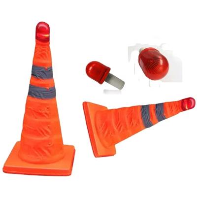 China Factory Supplier Easy Carry High Visibility Collapsible Traffic Cone Pavement Safety For Truck Emergency Stop Use for sale