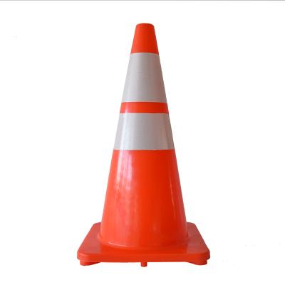 China New Road Construction 70CM 100% PVC One Mold Design High Visible Flexible Traffic Cone For Roadway Construction Crowd Control Using for sale