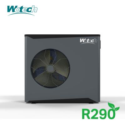 China Bomba de calefacción de bajo carbono de nuevo diseño 9kw Aire a agua bomba de calor R290 monobloque bomba de calor inversor de CC en venta