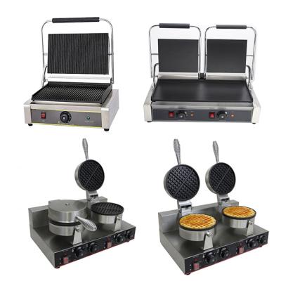 China Stainless Steel Commercial Snack Fast Food Equipment Supplies Single / Electric Double Touch Grills for sale