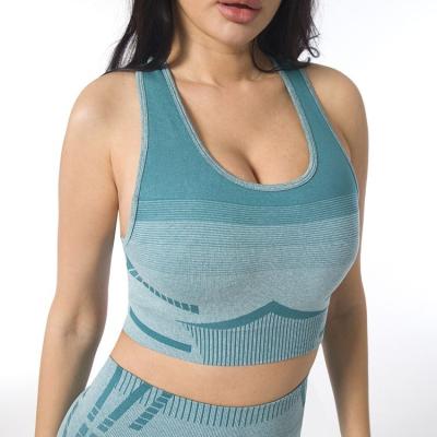 China New high-print sexy ladies sexy hot anti-glare breathable women's sex fitness yoga sports bra seamless set for sale