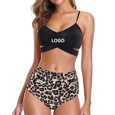 China New Design Sexy Girl Women Breathable Wrap Push Up High Waisted Swimsuit Two Piece Bikini Set Swimsuits for sale