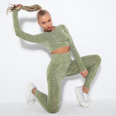 China 2022 New Sports Activewear Workout Clothing Gym Fitness Wear Women Breathable High Quality Yoga Long Sleeve Crop Top for sale