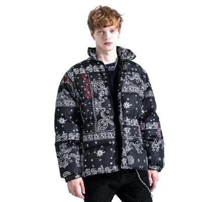 China New Arrival Custom Patchwork Printing Winter Stripper Oversized Warm Quilted Men's Breathable Jacket for sale