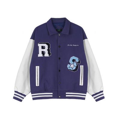 China High Quality Men's Retro Boys Blue Hip Hop Vintage Breathable Baseball Letterman Varsity Jackets for sale