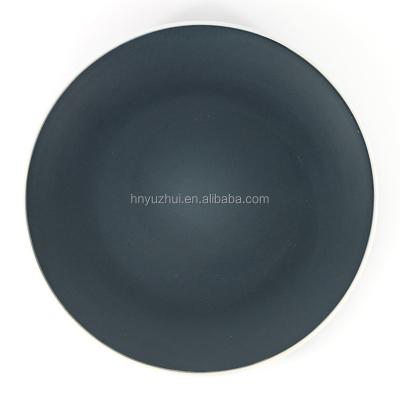 China New Zealand Kmart Disposable Stoneware Mat Gloss Black Ceramic Dinner Plate Set for sale