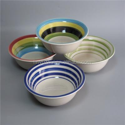 China 7.5 Inch Disposable Ceramic Soup Bowls With Spoon Action Soup Bowls for sale