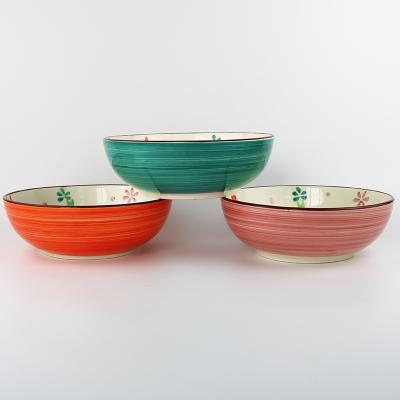 China Disposable Large Volume Colorful Tableware Ceramic Bowl for sale