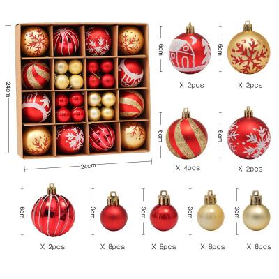 China Christmas Tree Holiday Wedding Party Christmas Ball Ornaments with Strings Unbreakable Plastic Christmas Hanging Decoration for sale