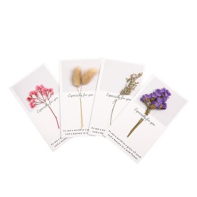 China Wholesale Environmentally Friendly Birthday Cards Valentine's Day Flower Cards Dried Greeting Cards for sale