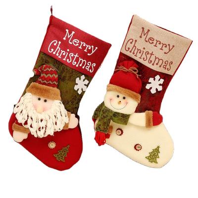 China Hot Sale Santa Candy Bag Christmas Tree Fanny New Year Santa Snowman Christmas Tree Bottom Decoration Gift Bag Ornaments Wholesale Christmas Socks for sale