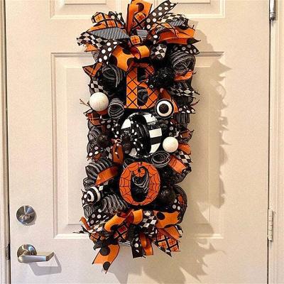 China Plastic Wreath Halloween Ghost Festival Thriller Pumpkin Door Number Door Number Hanging Decoration Pendant for sale