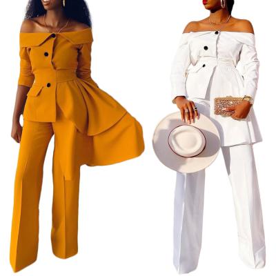 China Wholesale Cheap African Women's Fashion Commuter Suit Pants Breathable Two Piece Suit for sale