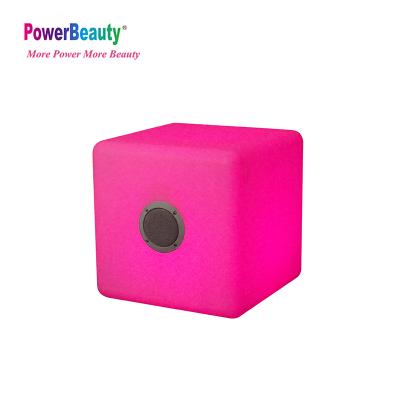 China No portable stereo digital speaker with bluetooth LED light outdoor PE plastic cube speaker with led light for sale