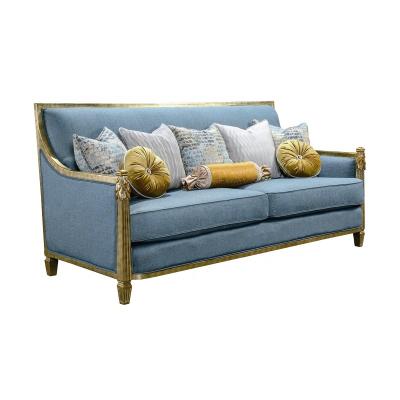 China Other Modern Luxury French Wooden Craft Sofa Furniture Set Luxury Carved Fabric Antique Neoclassical Sofa for sale