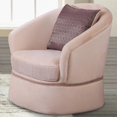 China High-resilience modern freestyle curved velvet fabric round chair leisure chair armchair for sale