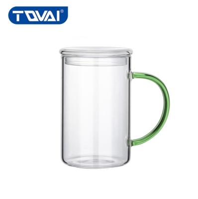 China TQVAI contemporary single wall glass thicken water bottle pyrex glass coffee mug with handle for sale