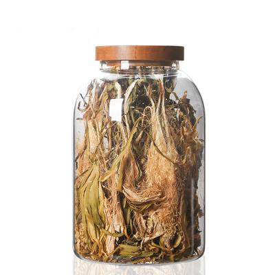 China Freshness Preservation TQVAI Large Capacity Borosilicate Glass Jar Storage Container Airtight Glass Jar With Wooden Lid for sale