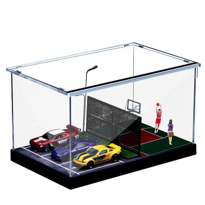 China 1:64 Diorama Simulation DIY Model Basketball Space Garag Wooden Scene for sale