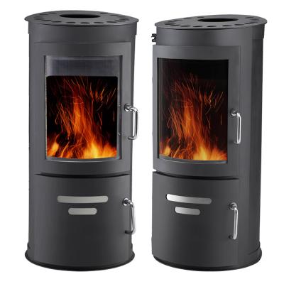 China Contemporary Double Door Barrel Wood Fire Stoves Wood Burning Appliances Fireplace For Home Use for sale