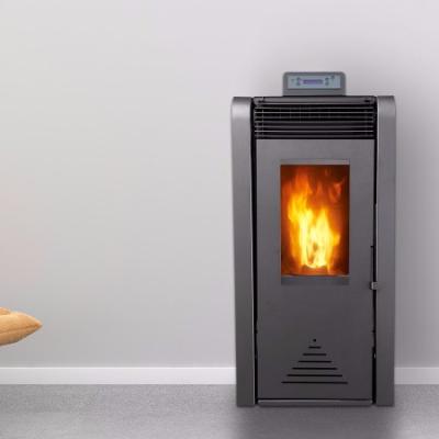 China Metal Fireplace Pellet Stove 5 Tiers Modern Black IR Remote Control Manual Indoor Home Room Heater Modern Furniture For Winter for sale