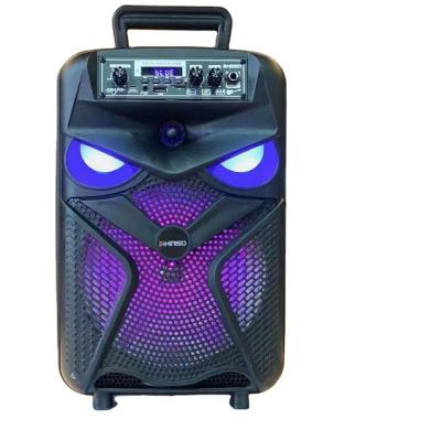 China None QS824 Kimiso 8 Inch Speaker Subwoofer Outdoor Portable Sound Box Wireless Speaker with LED Light USB TF FM Microphone for sale