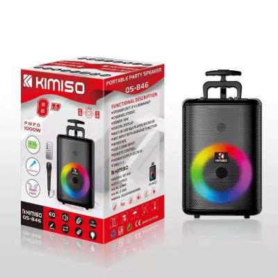 China High Quality KIMISO QS-846 Cart QS-846 Outdoor Stage Loudspeaker Case Portable Power Wireless Big Speaker 8 Inches for sale