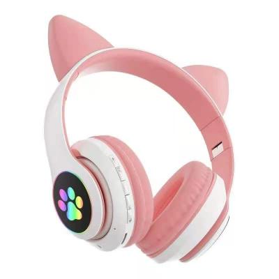 China Hot New Wireless Earphone Cat Ear With Led Light Headset STN-28 Style With Microphone For All Phone For Kids Gift for sale