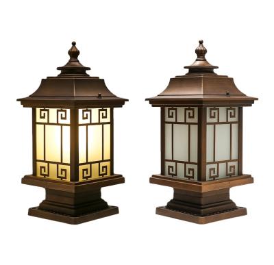 China European Garden Style Outdoor Fence Gate Pillar Lamp Waterproof Summer Lamp Post Lights for sale