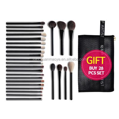 China Angular Blush OVW 28pcs Set Professional Cosmetic Makeup Brush Kit Tools Synthetic Face Eye Make Blending Weasel Goat Natural Horse Hair for sale