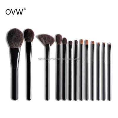 China Angular Blush OVW DLH Professional Makeup Brushes Soft Goat Hair Powder Blush Contour Eyeshadow Makeup Tools for sale