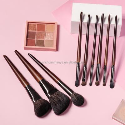 China Angular Blush OVW Makeup Brush Soft Natural Goat Hair For Blush Cosmetic Brush Hair Powder Cosmetics 9pcs Kit Eye Shadow Brush Horse for sale