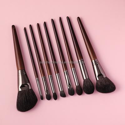 China Angular Blush OVW Professional Makeup Brush Set Eyeshadow Blusher Hair Powder Base Liner Makeup Brush Tool Goat Hair Natural for sale