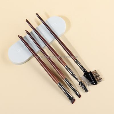 China Angular blush OVW factory wholesale makeup angled liner and brow brush eyebrow eyelash brush comb eye makeup tools double for sale